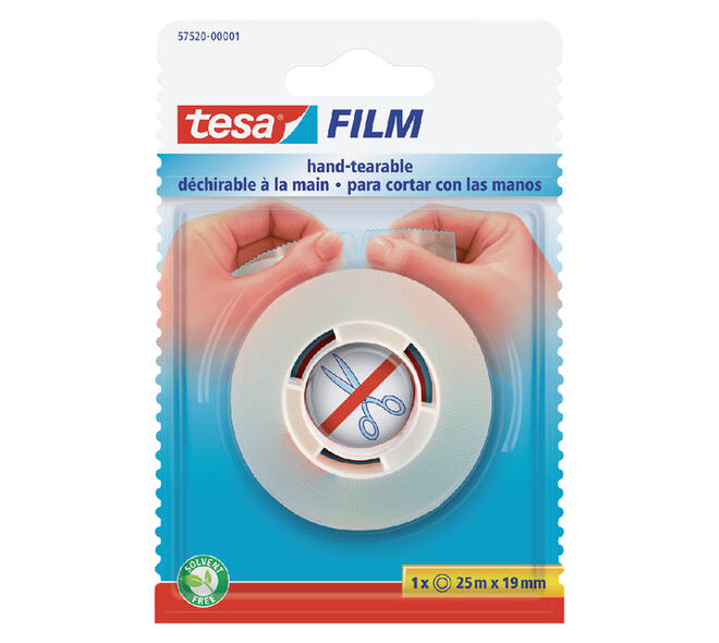 Plakband  tesafilm® 25mx19mm handscheurbaar transparant