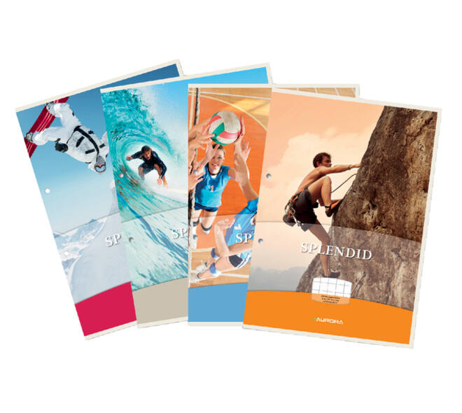 Cursusblok Aurora A4 ruit 10x10mm 2-gaats 200 pagina's 70gr