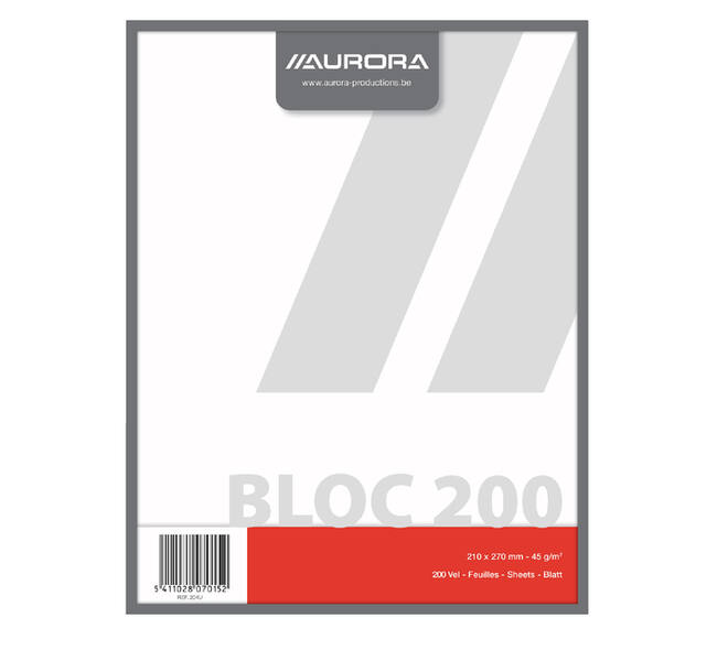 Kladblok Aurora 210x270mm blanco 200 vel 45gr