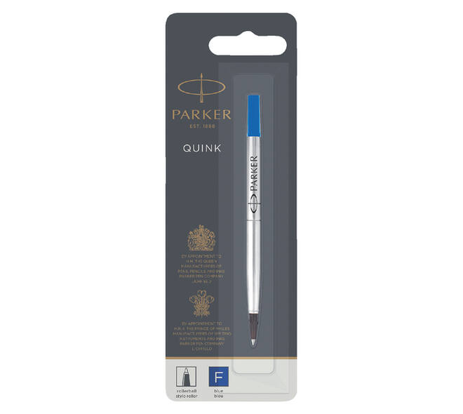 Rollerpenvulling Parker Quink fijn blauw blister à 1 stuk