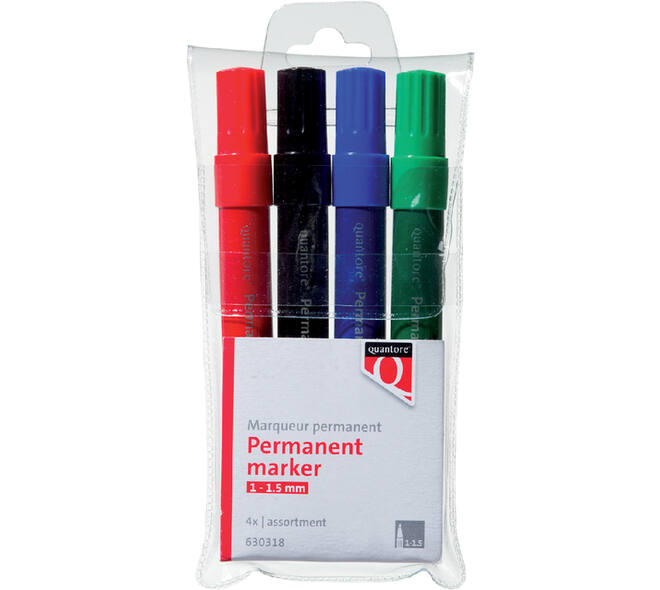 Permanent marker Quantore rond 1-1.5mm assorti 4 stuks