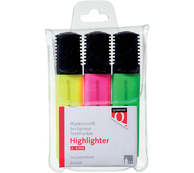 Markeerstift Quantore assorti etui à 3 kleuren