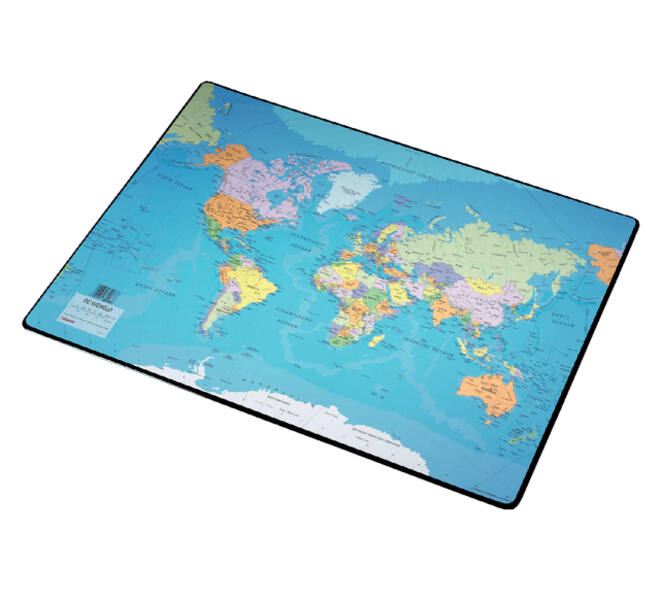 Onderlegger Esselte 40x53cm met wereldkaart Nederlands