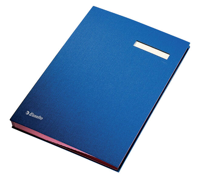 Vloeiboek Esselte karton 20 tabbladen blauw