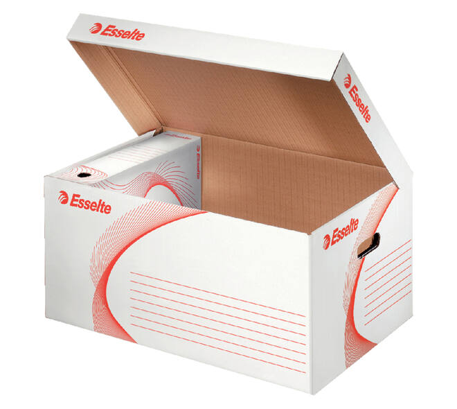 Archief- en transportdoos met deksel Esselte 560x265x380mm wit