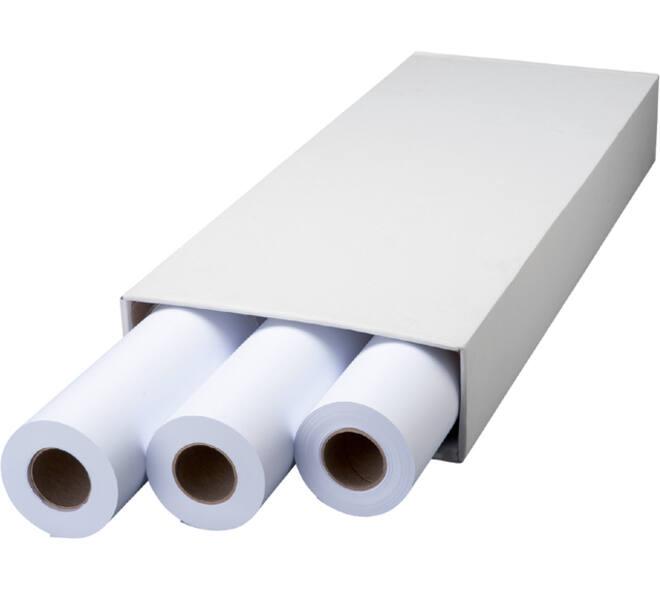 Inkjetpapier Quantore Plot 610mmx50m 75gr 3 rollen