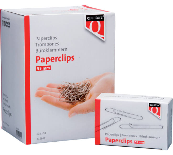 Paperclip Quantore R50 55mm lang 100 stuks