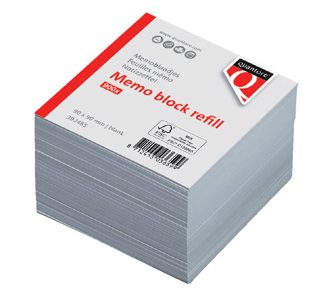 Memoblaadjes Quantore losbladig 90x90x90mm 900 vel