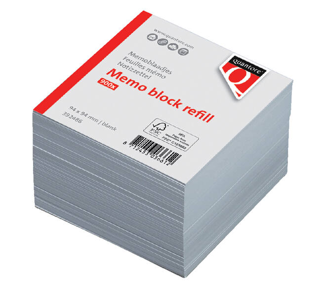 Memoblaadjes Quantore losbladig 94x94x90mm 900 vel