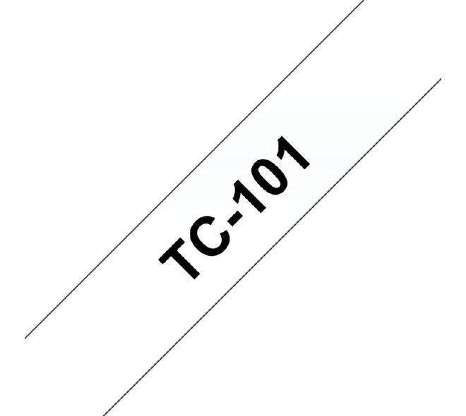 Labeltape Brother P-touch TC-101 standaard 12mm zwart op transparant