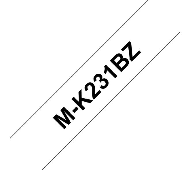 Labeltape Brother P-touch M-K231 ongelamineerd 12mm zwart op wit