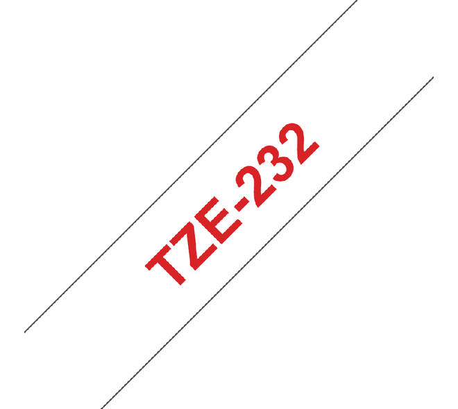 Labeltape Brother P-touch TZe-232 standaard 12mm rood op wit