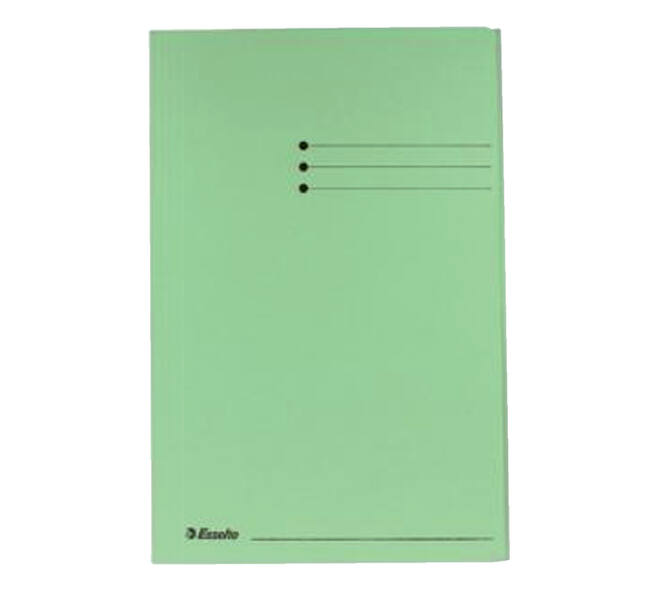Dossiermap Esselte folio 3 kleppen manilla 275gr groen
