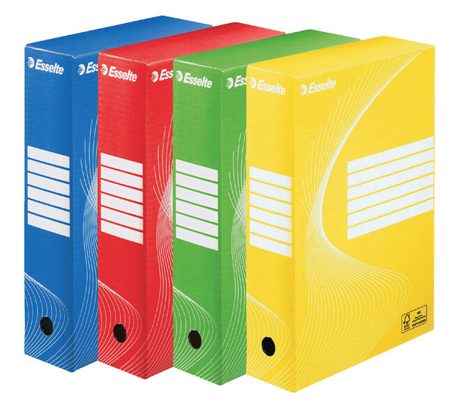 Archiefdoos Esselte Boxycolor 80mm 352x250mm geel