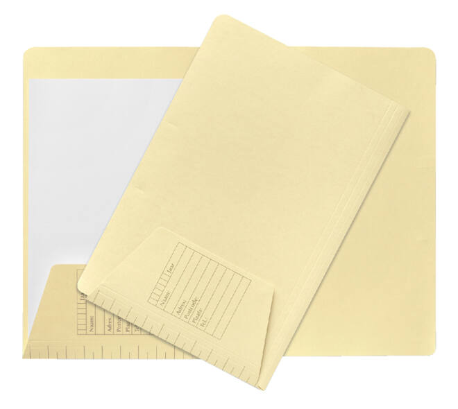 Dossiermap Djois folio 1 klep 160gr lichtgeel