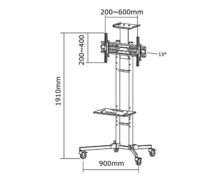 Monitormeubel Neomounts M1700E 32-55" zwart