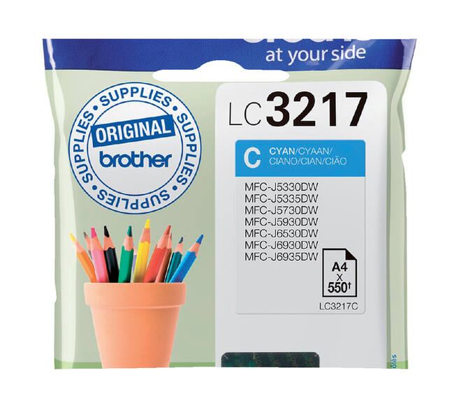 Inktcartridge Brother LC-3217C blauw