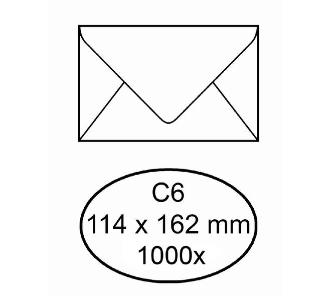 Envelop IEZZY bank C6 114x162mm gegomd wit 1000 stuks