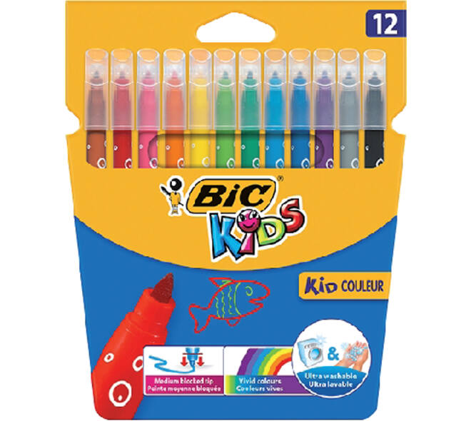 Kleurstiften BicKids kid couleur medium assorti etui à 12 stuks