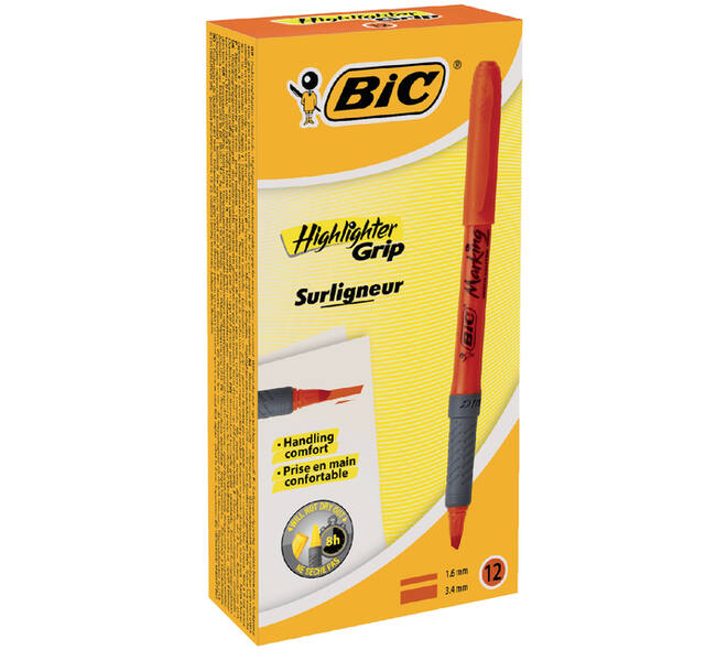 Markeerstift Bic brite liner grip oranje
