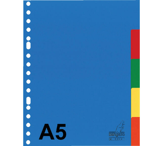 Tabbladen Kangaro A5 17-gaats A505M 5-delig assorti PP
