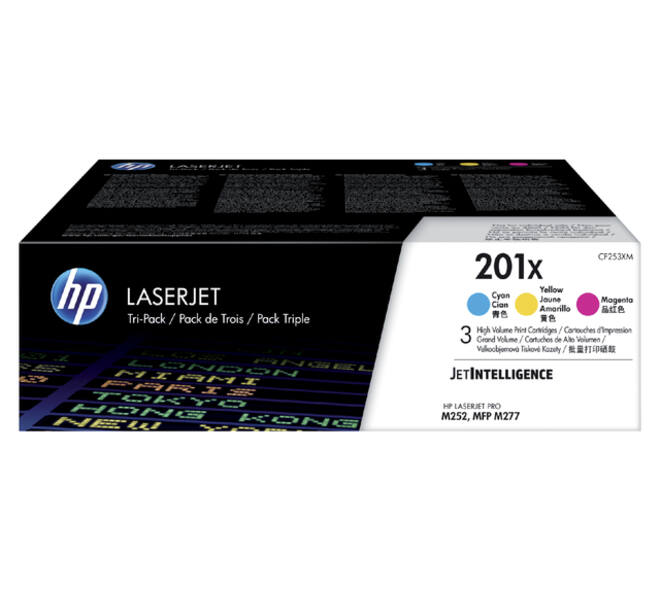 Tonercartridge HP CF253XM 201X 3 kleuren