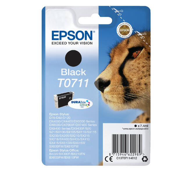 Inktcartridge Epson T0711 zwart