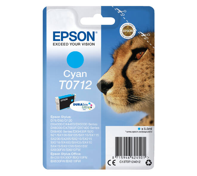 Inktcartridge Epson T0712 blauw