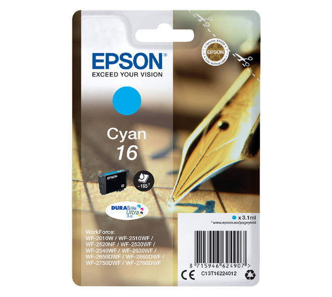 Inktcartridge Epson 16 T1622 blauw