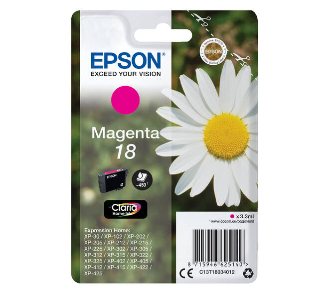 Inktcartridge Epson 18 T1803 rood