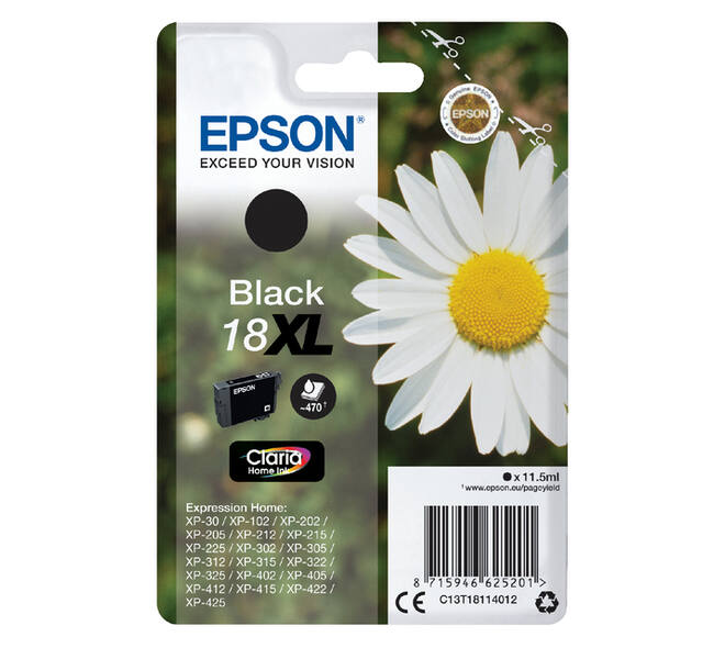 Inktcartridge Epson 18XL T1811 zwart