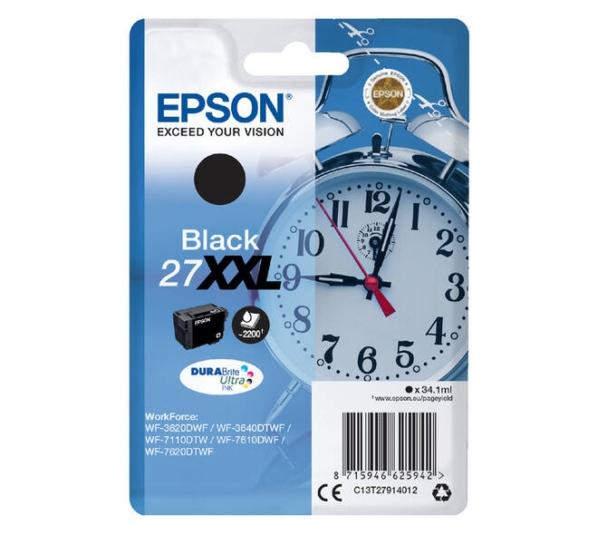 Inktcartridge Epson 27XXL T2791 zwart