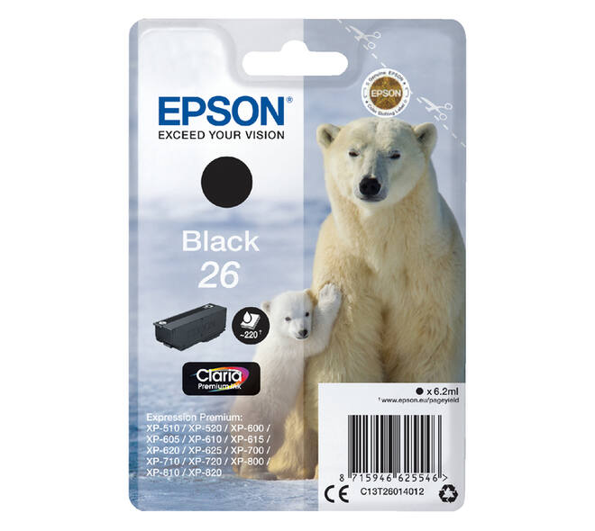 Inktcartridge Epson 26 T2601 zwart