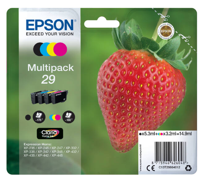 Inktcartridge Epson 29 T2986 zwart + 3 kleuren