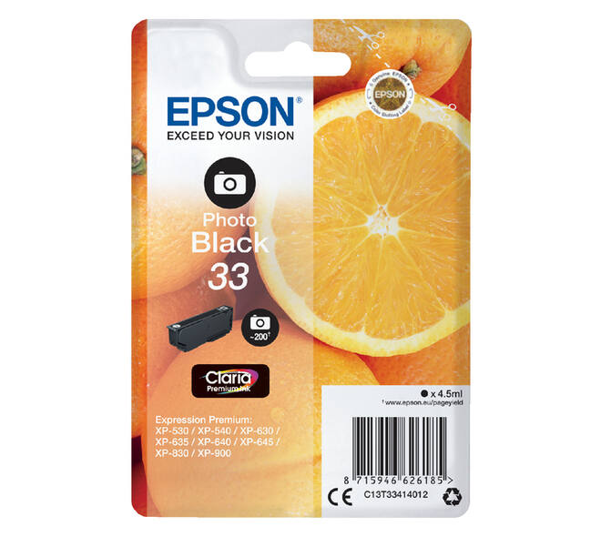 Inktcartridge Epson 33 T3341 foto zwart