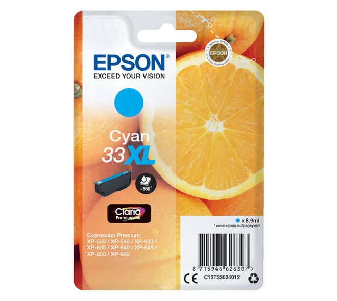 Inktcartridge Epson 33XL T3362 blauw
