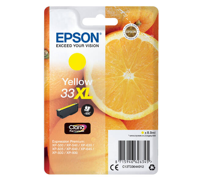 Inktcartridge Epson 33XL T3364 geel