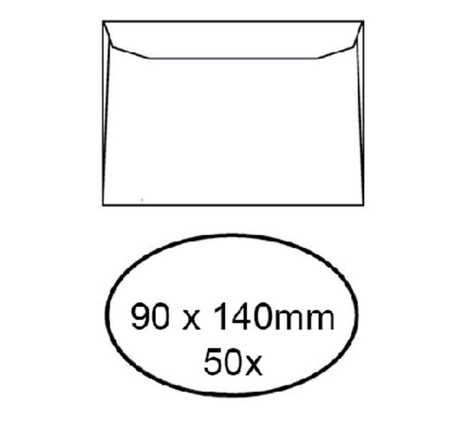 Envelop Quantore voor visitekaartjes 90x140mm 95gr wit 50 stuks