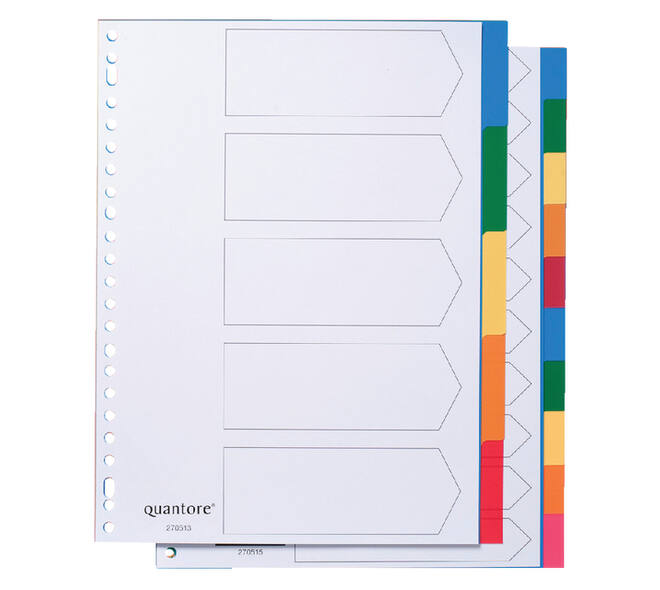 Tabbladen Quantore 23-gaats 5-delig assorti tabs PP