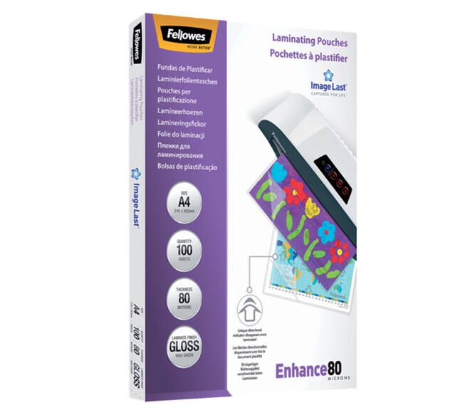 Lamineerhoes Fellowes A4 2x80micron glans 100 stuks