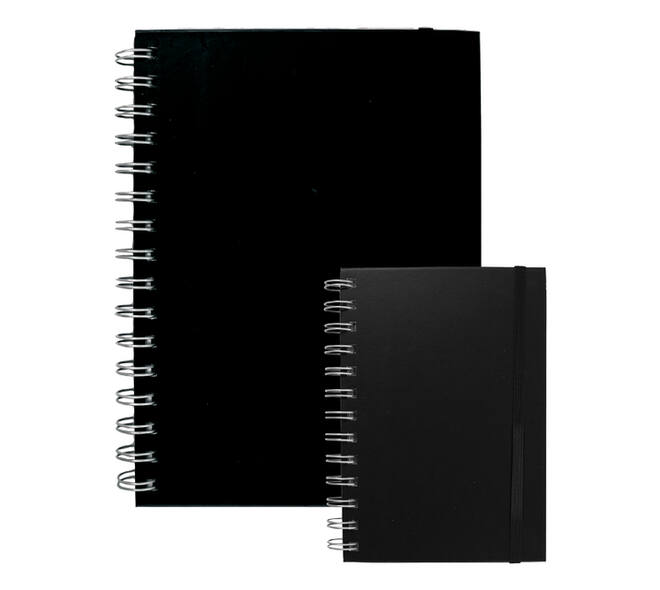 Notitieboek Quantore A5 spiraal lijn 192 pagina's 80gr zwart