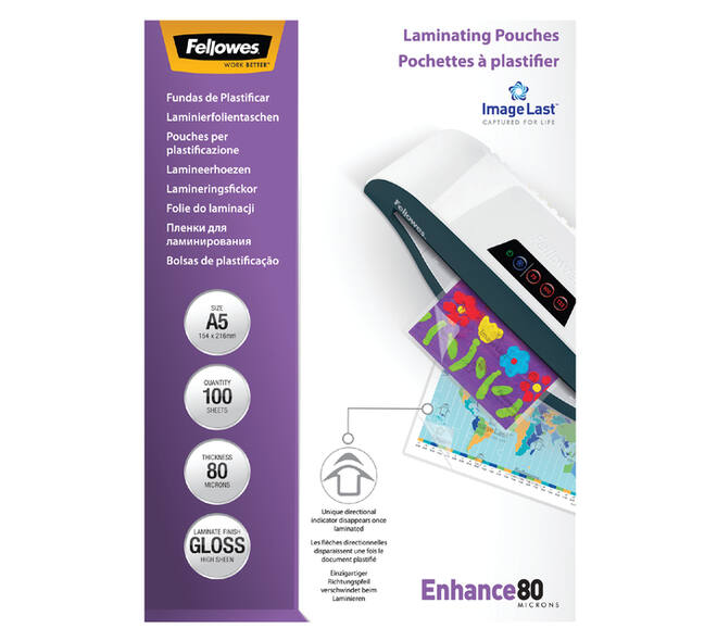 Lamineerhoes Fellowes A5 2x80micron glans 100 stuks