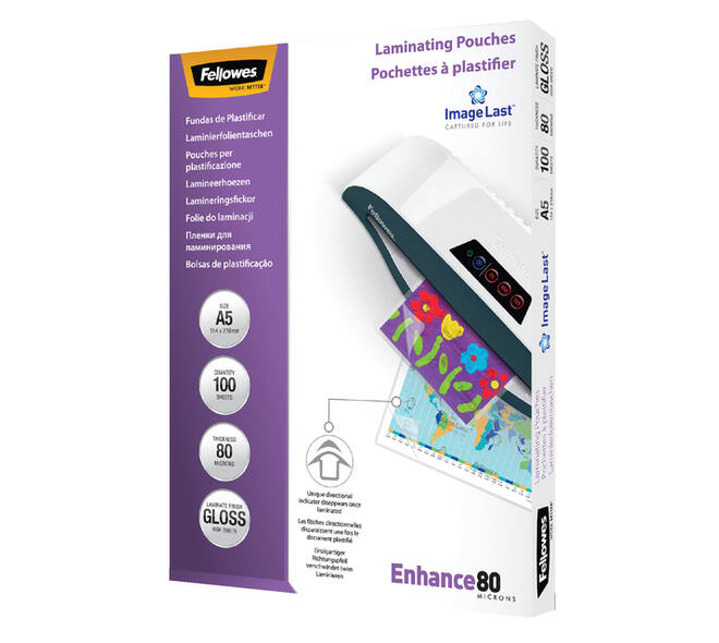 Lamineerhoes Fellowes A5 2x80micron glans 100 stuks
