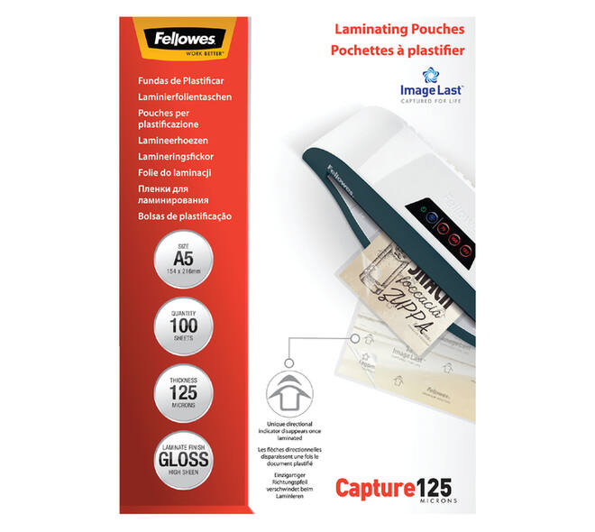 Lamineerhoes Fellowes A5 2x125micron glans 100 stuks