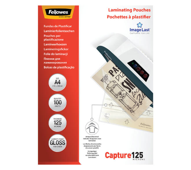 Lamineerhoes Fellowes A4 2x125micron glans 100 stuks