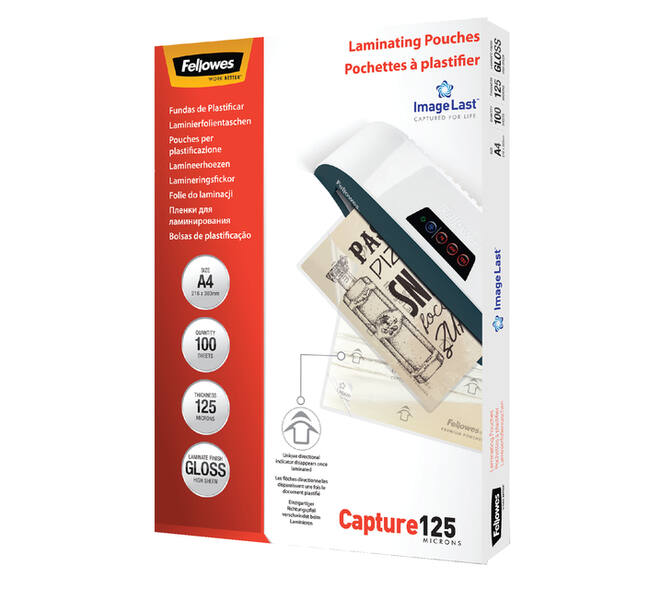 Lamineerhoes Fellowes A4 2x125micron glans 100 stuks