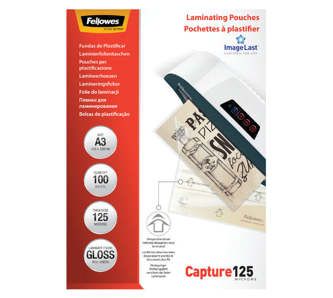 Lamineerhoes Fellowes A3 2x125micron glans 100 stuks