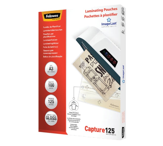Lamineerhoes Fellowes A3 2x125micron glans 100 stuks