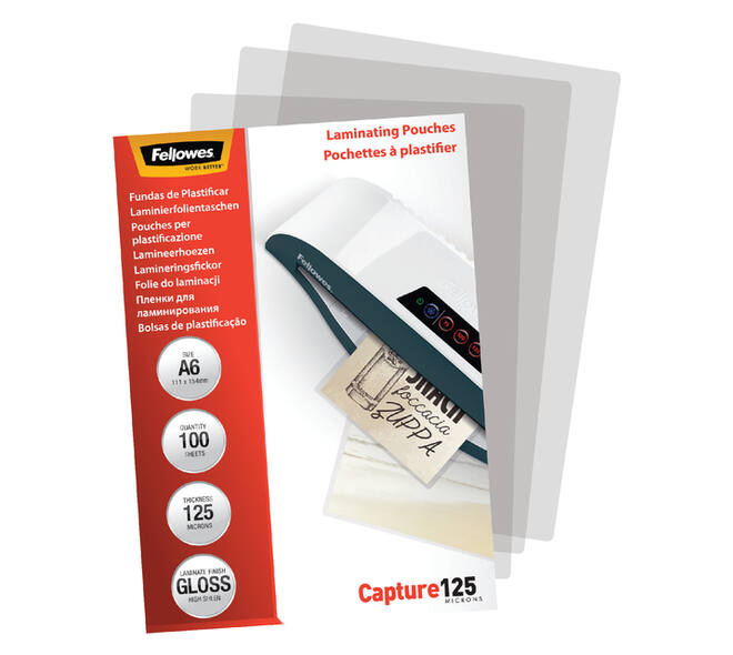 Lamineerhoes Fellowes A6 2x125micron glans 100 stuks