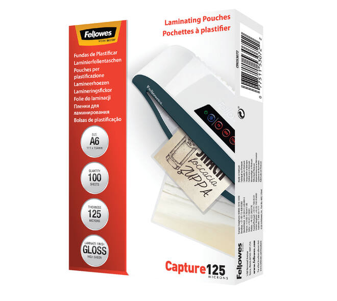 Lamineerhoes Fellowes A6 2x125micron glans 100 stuks